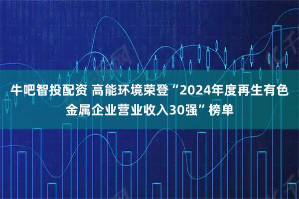 牛吧智投配资 高能环境荣登“2024年度再生有色金属企业营业收入30强”榜单