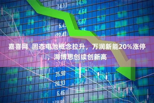 嘉喜网  固态电池概念拉升，万润新能20%涨停，海博思创续创新高