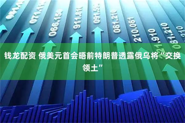 钱龙配资 俄美元首会晤前特朗普透露俄乌将“交换领土”